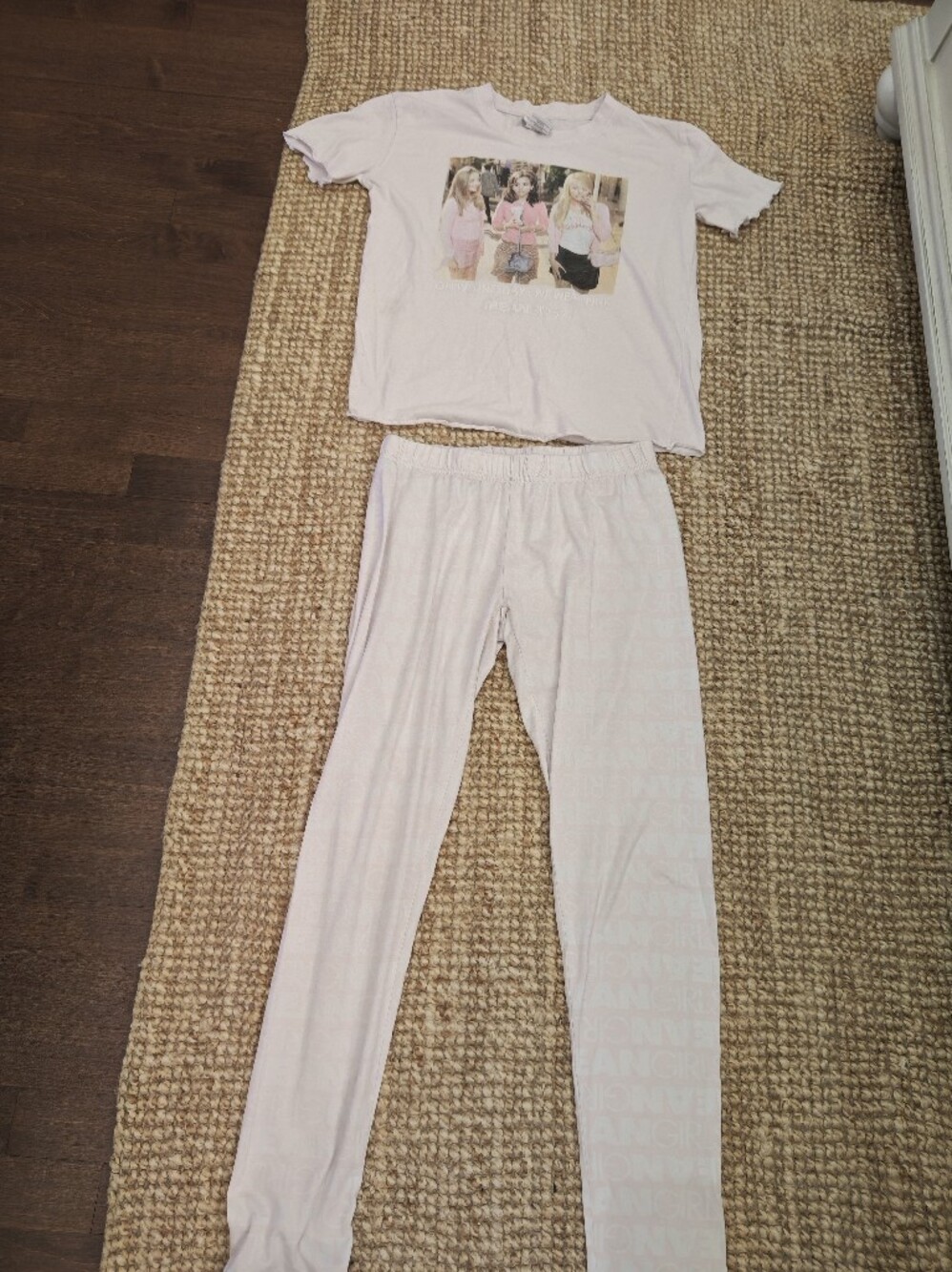 Women’s Light Pink Pajama Set with Elastic Waistband
